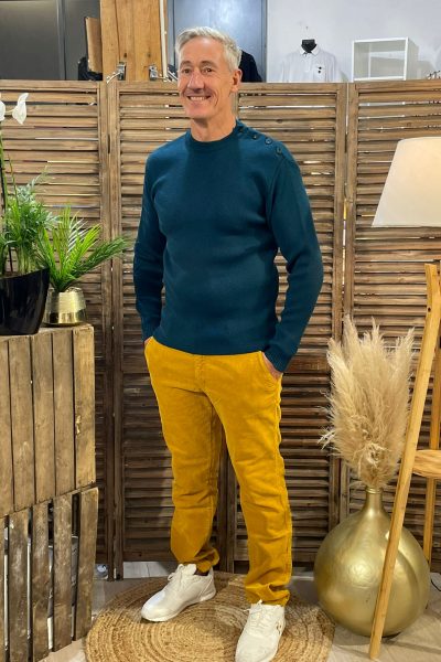 Pantalon-velours moutarde